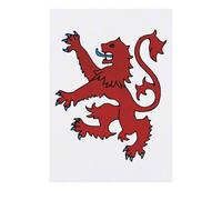 'Red Lion Rampant' Temporary Tattoo - Water Resistant, Skin-Safe, Non-Toxic Transfer (TO00080935)