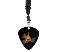 Red Lipped Batfish Guitar Pick Pendant Necklace for Acoustic Electric Bass Players Guitar Accessories Guitarist Gifts