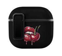 Red Lips And Cherries Cute Case PC Earbud Cases Protective Cover Compatible for AirPods 4