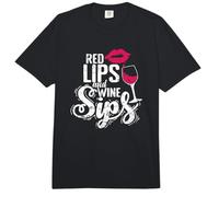 Red Lips and Wine Sips Comfort Colors Adult Heavyweight T-Shirt