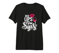 Red Lips and Wine Sips Premium T-Shirt