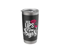 Red Lips and Wine Sips Stainless Steel Insulated Tumbler