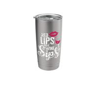Red Lips and Wine Sips Stainless Steel Insulated Tumbler