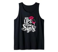 Red Lips and Wine Sips Tank Top