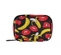 Red Lips Banana Daily Tablet Pill Organiser Weekly Pill Box 7 Day Travel Small for Medicine Vitamin Supplement
