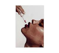 Red Lips Beauty Face Close Up Art Print Poster Canvas Poster Bedroom Decor Landscape Office Room Decor Gift 16x24inch(40x60cm)