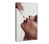 Red Lips Beauty Face Close Up Art Print Poster Canvas Poster Bedroom Decor Landscape Office Room Decor Gift 08x12inch(20x30cm)