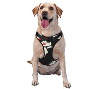 Red Lips Black Hat Woman Minimalism No Pull Dog Harness Adjustable Reflective Oxford Easy Control Medium Large Dog Harness
