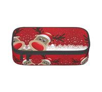 Red Lips Getting Ready to Kiss A Frog Large Pencil Case for Girls and Boys, Aesthetic Pencil Bag with Multi Compartments for Adults, Office Stationary Organizer Practical for Kids Teenage Women Men