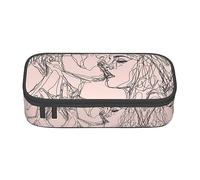 Red Lips Getting Ready to Kiss A Frog Large Pencil Case for Girls and Boys, Aesthetic Pencil Bag with Multi Compartments for Adults, Office Stationary Organizer Practical for Kids Teenage Women Men