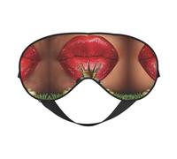 Red Lips Getting Ready to Kiss A Frog Print Satin Sleep Mask & Eye Mask | Deep Dream Sleep Masks for Women & Men | Soft Sleeping Eye Mask to Nourish Skin