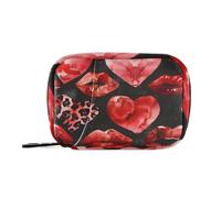 Red Lips Heart Daily Tablet Pill Organiser Weekly Pill Box 7 Day Travel Small for Medicine Vitamin Supplement