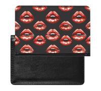 Red Lips Kiss Passport Holder Cover PU Leather Passport Wallet Organizer Protector Slim Travel Accessories