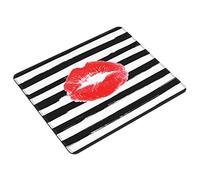 Red Lips Kiss Print Mouse Pad With Non-Slip Rubber Base Computer Mouse Mat Cute Mousepad For Office Home 7.9 x 9.5 in