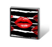 Red Lips Kiss Square Lapel Pin Women's Novelty Buttons & Pins Metal Badge Cute Brooch Pin Retro Pinback Badge Fashion Bag Pins for Hat Backpacks Tie Suit Wedding Party Accessory