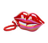 Red Lips Landline Telephone Ornament for Tabletop Decor Display | ABS Body, Smooth Finish, Bright Red Shade, Easy to Move, for Themed Parties and Collectors