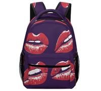 Red Lips Travel Backpack for Laptop Casual Daypack Backpack with Compartment for Office Work