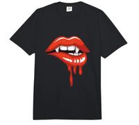 Red Lips Vampire Fangs Teeth Bite Dracula Halloween Comfort Colors Adult Heavyweight T-Shirt
