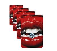 Red Lips with Diamond Car Air Freshener Cards Set of 4 Pieces Long Lasting Hanging Scented Cards Auto Aromatherapy Tablets Personalized Car Fresheners Gifts for Men Women - Lavender Scent