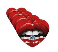 Red Lips with Diamond Car Air Freshener Cards Set of 4 Pieces Long Lasting Hanging Scented Cards Auto Aromatherapy Tablets Personalized Car Fresheners Gifts for Men Women - Lavender Scent