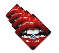 Red Lips with Diamond Car Air Freshener Cards Set of 4 Pieces Long Lasting Hanging Scented Cards Auto Aromatherapy Tablets Personalized Car Fresheners Gifts for Men Women - Lavender Scent