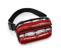 Red Lips With Diamond Fanny Pack Belt Bag with Adjustable Strap Fashion Waist Bag for Outdoor Sports Hiking, white, 20x13cm, Full Printed Waist Bag