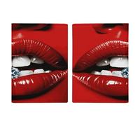 Red Lips with Diamond Passport Card Holder Travel Passport Covers Case Pu Passport Book Cover Passport Wallet Cover Case Passport Protective Cover Unisex Passport Protector, style, 20.3x13.8cm