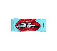 Red Lips With Diamond Printed Baby Headband, Soft and Breathable, Adjustable, Perfect for Baby Photos (0-6 Months)