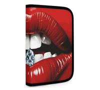 Red Lips with Diamond Tool Bag Storage Bags Tool Bags for Men Tool Bag Organizer Large Storage Bags Storage Bags with Zipper Space Bags Tool Bag for Women Foldable Bag