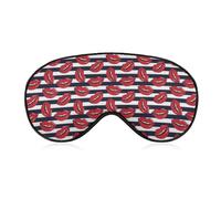 Red Lips Zebra Stripes Silk Sleep Mask with Adjustable Strap Super Soft Eye Mask