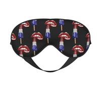 Red Lipstick Lips Black Polka Dots Eye Mask Sleep Mask Light BlockBlindfold Night Eyes Cover Soft Pressure-Free Eyeshade with Elastic Strap for Home Travel Office Nap Yoga