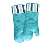 RED LMLDETA Heat Resistant 550 Degree Oven mitt, Silicone Oven Hot Mitts - 1 Pair, Extra Long Professional Baking Oven Gloves - Food Safe,Pot Holders Cooking,Grilling,Kitchen (Blue Mittens)