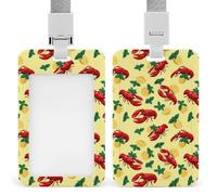 Red Lobster Lemon ID Badge Holder with Neck Lanyard