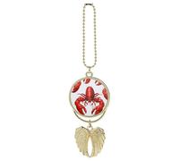 Red Lobster Print Car Hanging Pendant, Zinc Alloy Rearview Mirror Charms - Relieve Visual Fatigue, Vintage Keychain Pendant, Lucky Car Interior Hanging Decoration, Golden-Style