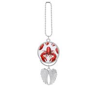 Red Lobster Print Car Hanging Pendant, Zinc Alloy Rearview Mirror Charms - Relieve Visual Fatigue, Vintage Keychain Pendant, Lucky Car Interior Hanging Decoration, Silver-Style