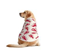 Red Lobster Print Dog Outfit Sleeveles, Funny Pet Dog Clothes Machine Washable Shirt Vest For Medium Large Dogs