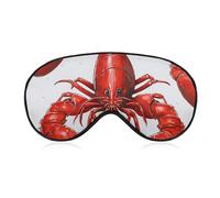Red Lobster Print Eye Mask for Women & Men, Breathable & Adjustable Eye Cover, Ultra Soft Sleep Mask, Lightweight Travel Blindfold for Airplane, Nap, Night Sleeping