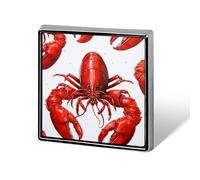 Red Lobster Print Square Lapel Pins Backpack Pin Cute Brooch Decoration Brooches for Women Men Fashion Button Badges for Hat Backpacks Purses Jackets Shirt Suit