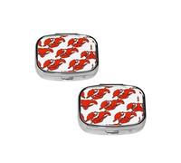 Red Lobster Print Square Mini Medicine Box, Lightweight to Carry, Durable and Long-Lasting