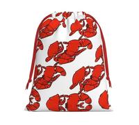 Red Lobster Print Ultra Soft Velvet Gift Bag, Stylish Design, Preferred For Holidays