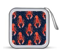Red Lobster Printed CD Case Holder Portable 40 Capacity DVD Wallet Storage Organizer for Car Travel