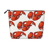 Red Lobster Printed Single Layer Linen Like Makeup Bag, Lightweight and Cute, Easy to Use