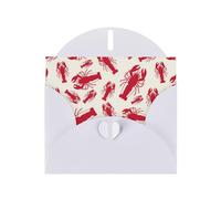 Red Lobster Printing Horizontal Love Buckle Pearl Paper Holiday Greeting Card With Envelopes For Friends, Family