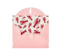 Red Lobster Printing Horizontal Love Buckle Pearl Paper Holiday Greeting Card With Envelopes For Friends, Family