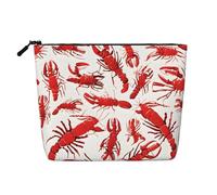 Red Lobster Single Layer Linen Like Makeup Bag, Lightweight and Cute, Easy to Use