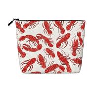 Red Lobster Single Layer Linen Like Makeup Bag, Lightweight and Cute, Easy to Use