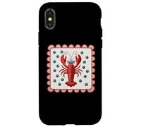 Red Lobster With Blue Polka Dots Pattern Case for iPhone X/XS