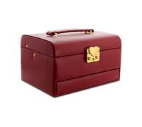 Red Lockable Jewel Case With Pink Lining - P55172