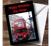 Red London Bus Personalised Birthday Card | Birthday Card | Planes, Trains & Transport & Cars Card
