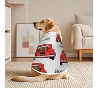 Red London City Buses Mesh T-Shirt For Large Pets Dog Cat | Breathable Mesh With A Pullover Design, Short Sleeves, And White Trim.